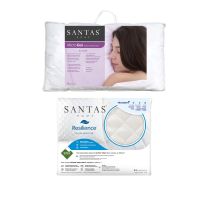 SANTAS หมอนหนุนพร้อมปลอกกันเปื้อน รุ่น MICROGEL FIRM + ปลอกกันเปื้อนหมอนหนุน ขนาด19 x 29 นิ้ว