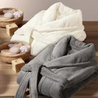 【LZ】卍♘  Roupão de lã coral para mulheres roupa de dormir thic grossa para o inverno também pode ser usado como bathrobe macia de flan para casal