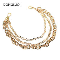 Designer Double Chain Strap Silver Metal Chain Ornament For Handbag Bag Purse Replacement Accessories Decoration Hardware