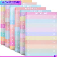 KLOMKZ 50แผ่นค่ะ สิ่งที่ต้องทำ ออฟฟิศสำหรับทำงาน หลากสีหลายสี แผ่นบันทึกคั่นหน้า แผ่นจดบันทึกย่อ สายรุ้งสีรุ้ง กระดาษโน้ตแปะ เครื่องเขียนสเตชันเนอรี