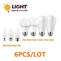 [Super bright bulb] 6ชิ้นประหยัดพลังงาน S Trobe ฟรีหลอดไฟ LED โคมไฟเทียน220โวลต์3วัตต์-18วัตต์ลูเมนสูงสีขาวอบอุ่นสำหรับสำนักงานไฟบ้าน