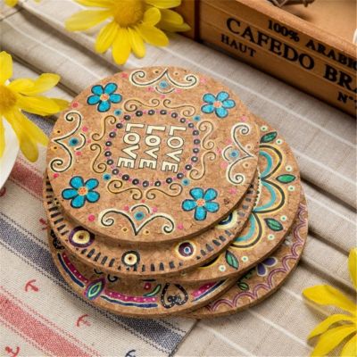 【CW】⊙  4Pcs Coaster Heat-Resistant Cup Mug Hot Drink Pot Holder Mats Placemat Decorations