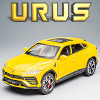 รถขนาดเล็ก1/24 LAMBORGHINI URUS SUV พร้อมการจำลองแสงและเสียงยานพาหนะโลหะผสมหล่อรุ่น Die รถ Diecast รถบัสของเล่นประตูรถบรรทุกดึงกลับได้ของตกแต่งคอลเลกชันของขวัญ