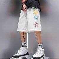 COD ۞✵ The Neonatal Shop34uilk9iy Smiling Face Shorts Mens American Summer Tide Brand Thin Loose Trend Large Size Casual Sports Basketball Five-point Pants Men Lelaki Seluar Pendek