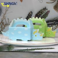 10Pc Creative Dinosaur Party Blue Green Pink Cookie Box Baby Shower Candy Box Treat Kids Birthday Paper Boxes for Packaging Gift Gift Wrapping  Bags