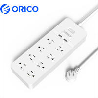 ORICO เต้ารับต่อขยาย25ฟุตปลั๊กไฟ7เมตรพร้อมช่องเสียบ8AC 2พอร์ตชาร์จ USB สำหรับป้องกันสำนักงานบ้านเกินพิกัด