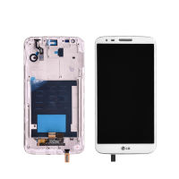 【❂Hot On Sale❂】 jing0saf สำหรับ Lg G2 D802ชิ้นส่วนจอสัมผัสแอลซีดีของเครื่องแปลงดิจิทัลพร้อมกรอบ Lcd ขาวดำ