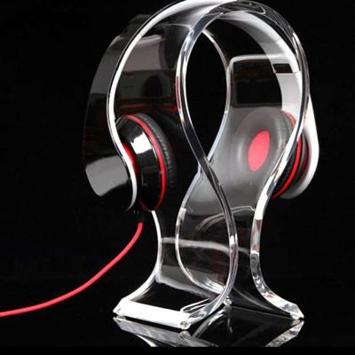 Clear Crystal Acrylic Headphone Stand Headset Holder Hanger J8T8