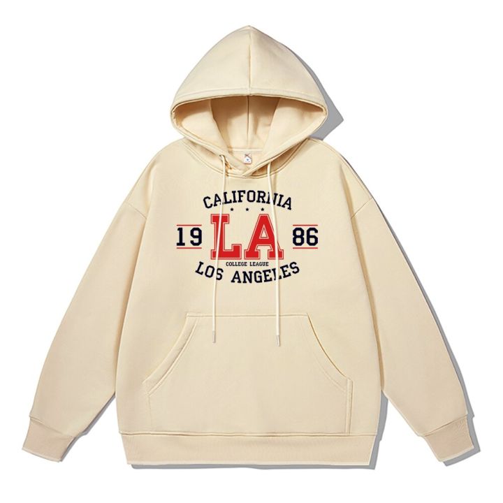 Los Angeles California U.S.A 1986 Streetwear Men Hoodie Winter Cotton  Thicken Clothing Warm Pullover Hoodie Casual Hoody Size XS-4XL