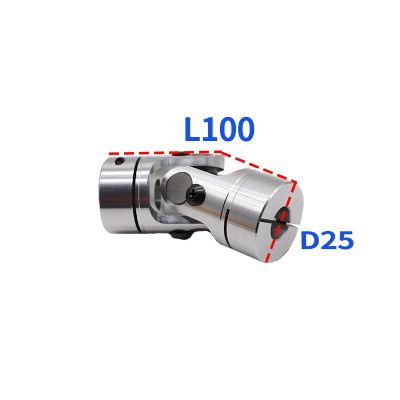 D25L100 Aluminum Universal Motor Connector Coupling Single Precision GHA Telescopic Cross Universal Joint Transmission WSSP