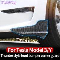 Car Thunder Style Front Bumper Corner Guard Front Bars Front lip Anti-collision Protective Accessories For Tesla Model 3 Model Y