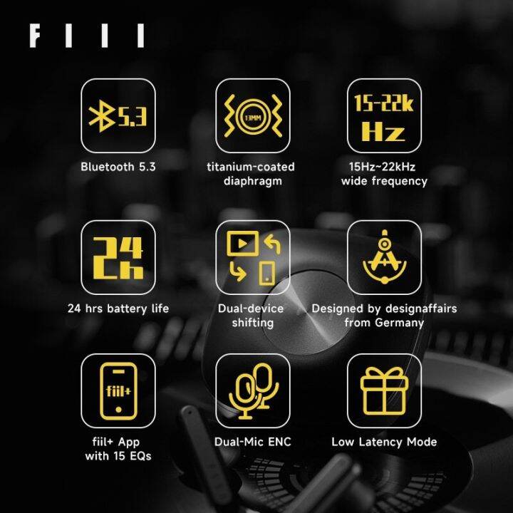 fiil-key-หูฟังบลูทูธ5-3ล่าสุด-tws-หูฟังไร้สายรองรับ-fiil-android-app-พร้อม15eqs-หูฟังสำหรับเล่นเกม-latency-ต่ำ