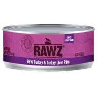 อาหารเปียกแมวระดับพรีเมี่ยม RAWZ 96% Turkey and Turkey Liver Pate 156 กรัม