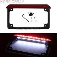 Motorcycle 4 x 7 USA Style License Number Plate Frame Bracket 12v LED Rear Brake Tail Light For Harley Sportster Chopper