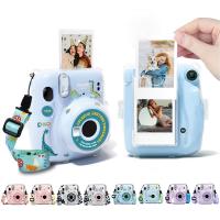 สำหรับ Instax กระเป๋ากล้อง Mini11กระเป๋าภาพกระเป๋าใสเคสคริสตัลเคสใส่ของใสมีสายรัดและสติกเกอร์สามชิ้นชุด