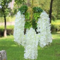 Visteria Wreath สวนประดิษฐ์ติดผนังการตกแต่งบ้านใบหวายต้นไม้ปลอมดอกไม้ปลอม