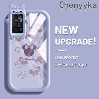 เคส Chenyyka สำหรับ VIVO V23E 4G V23E 5G เคส Y75การ์ตูนน่ารักลายมินนี่กันกระแทกหลากสีเคสโทรศัพท์โปร่งใสซิลิโคนนิ่มเคสป้องกันเลนส์กล้องถ่ายรูปมอนสเตอร์ตัวเล็กที่สร้างสรรค์