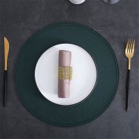 【CC】❀  Luxury Leather Tableware Placemat Round Insulation Non Dining Table Bowl Coaster 1pcs