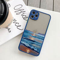 【 Cw】เคสศัพท์ภาพวาดสีน้ำสำหรับ 7 8 Plus SE2 13 12 11 Pro Max Mini X XS XR Max Aquarelle Ocean Waves กันกระแทกครอบคลุม