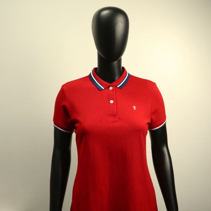 COLLEZIONE C2 Regular Fit 23WT1K016 RED Pique Polo Shirt Wear Women Key ...