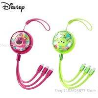 Disney Mickey Minne Winnie Lotso Alien 3 In 1 Retractable Fast Charger Data Cable for IPhone Android Type-C Data Accessories