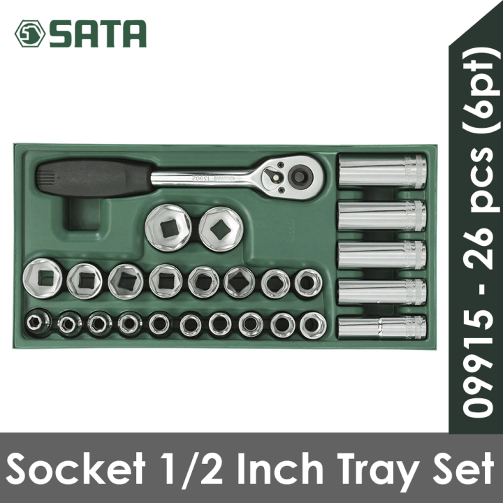 SATA Kunci Socket Tray Set 26 Pcs 1/2 Inch 09915 | Lazada Indonesia
