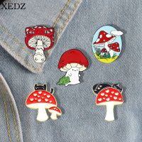 Cute Mushroom Collection Brooch Personalized Animal Enamel Pin Funny Singer Brooch Lapel Badge Cartoon Jewelry Gift for Kids