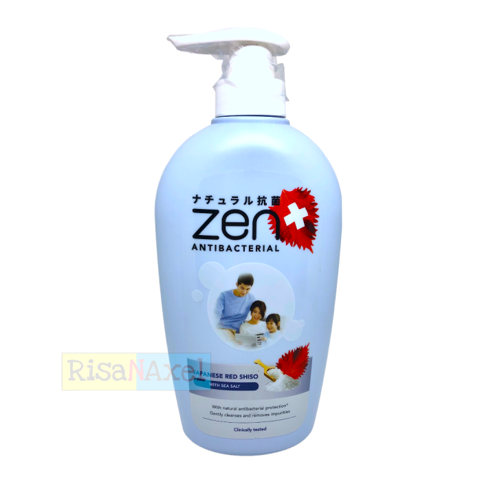 Zen Antibacterial Bodywash With Sea Salt 500ml Sabun Mandi Pump Zen