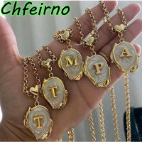 Chfeirno ผู้ชายผู้หญิง18K ทอง26สร้อยรูปตัวอักษร Kalung Baja Tahan Karat