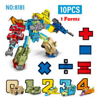 10PCS Transformation Number Robot Toy Building Blocks Deformation Pocket Morphers Educational Action Figure Toy For Children