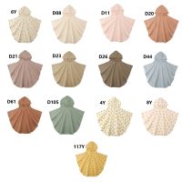 【CC】 Soft Cotton Baby Hooded for Boys Bathrobe Sleepwear Childrens Clothing Floral/Solid Color Infant ponchos