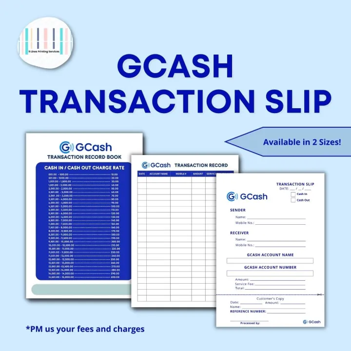 Gcash Transaction Slip/Receipt 80sheets 9 Lines Printing Services