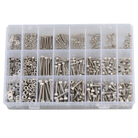 1080PCS M2 M3 M4 Hex Socket Head Cap Screw Set Stainless Steel Flat Round Head Allen Screw Bolts and Nuts Washers Assortment Kit