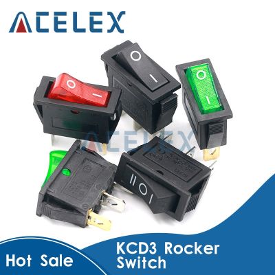 KCD3 Rocker Switch ON-OFF 2 Position 3 Pin Electrical equipment With Light Power Switch 16A 250VAC/ 20A 125VAC 35mmx31mmx14mm