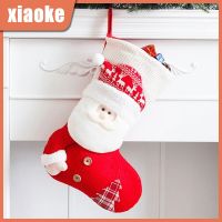 Large Christmas Ornaments High Capacity Cute Christmas Stocking Non-woven Beautiful Xmas Sock Gifts Pouch Durable Gift Bag Socks Tights