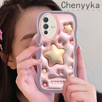 เคส Chenyyka สำหรับ VIVO V23 Pro 5G เคสลายการ์ตูน3D ส่องแสงรูปดาวแฟชั่นลายคลื่นขอบเคสโทรศัพท์แบบใสสีสันสดใสปลอกซิลิโคนนิ่มป้องกันเลนส์กล้องเคสโปร่งใสกันกระแทก