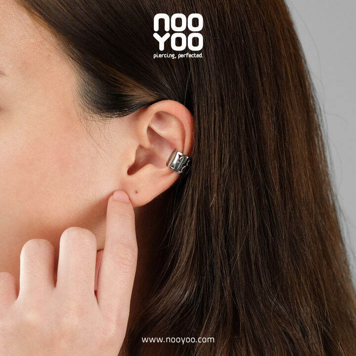 nooyoo-ต่างหูสำหรับผิวแพ้ง่าย-ear-cuff-dots-surgical-steel