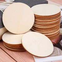 50pcs 50mm 2 inch Blank Wood Circle Round Tags Pendants DIY Wedding Crafts Wooden Disks Slices With Holes Decorations Traps  Drains