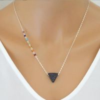 Chakra necklace with lava stone rock Diffuser Aromatherapy Necklace