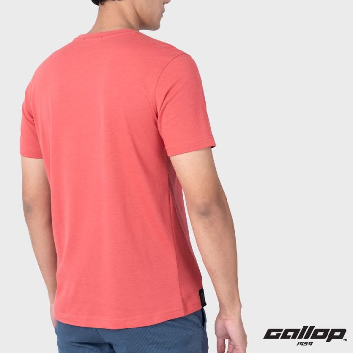 gallop-เสื้อยืดผ้าคอตตอนพิมพ์ลาย-graphic-tee-รุ่น-gt9102-สี-rose-berry-แดงเบอร์รี่-ราคาปกติ-790-816