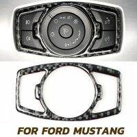 สติ๊กเกอร์ฝาครอบแต่งสวิตซ์ไฟหน้าหน้ารถคาร์บอนสำหรับฟอร์ด F150 Mustang Explorer