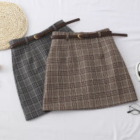 Autumn Korean Women Plaid Skirt 2020 Womens High Waist A-line Skirts Winter Vintage Lattice Mini Short Skirts Female Khaki Gray