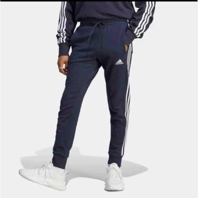 100% AUTHENTIC-ADIDAS ESSENTIALS FRENCH TERRY TAPERED CUFF 3-STRIPES PANTS