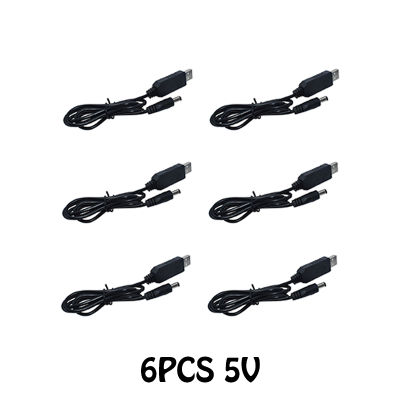 3ชิ้น/6ชิ้นสายเพิ่มพลัง USB DC 5V ถึง DC 5V 9V 12V สายเพิ่ม USB อะแดปเตอร์2.1x5สายแปลงหัวต่อตัวผู้5มม.