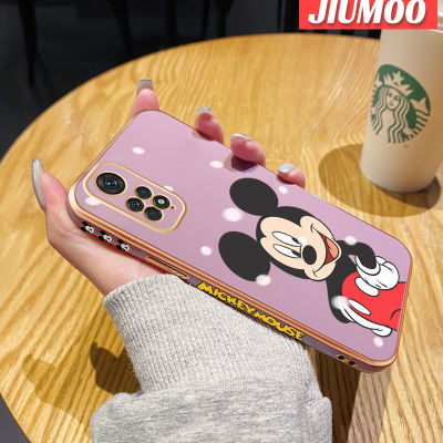 JIUMOO เคสสำหรับ Xiaomi Redmi Note 11 Pro 5G Note 11e Pro การ์ตูน Mickey Mouse ซิลิโคนนิ่มเคลือบผิวอย่างหรูหราเคสมือถือขอบสี่เหลี่ยมเคสกันกระแทกคลุมทั้งหลังเคสป้องกันเลนส์กล้อง