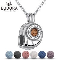 Eudora 8 mm shell Locket Stone Pendant Diffuser Necklace Perfume Jewelry K343N8