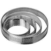 Stainless Steel Porous Tart Ring Bottom Tower Pie Cake Mould Heat-Resistant Perforated Cake Mousse Ring