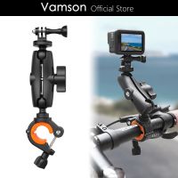 Vamson for Gopro Accessories Handlebar Mount with 360 Degree Rotation Adjustable Clamp Holder for Gopro DJI Insta360 Smartphones