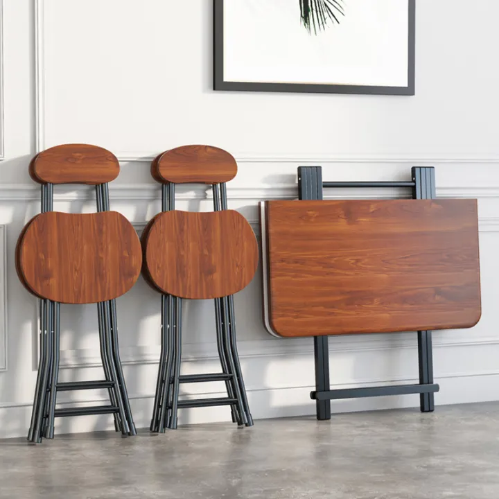ชุดโต๊ะอาหาร-4-ที่นั่ง-ชุดโต๊ะเก้าอี้-ชุดโต๊ะกินข้าว-โต๊ะกินข้าว-โต๊ะกาแฟ-โต๊ะเก้าอี้พับได้-folding-portable-table