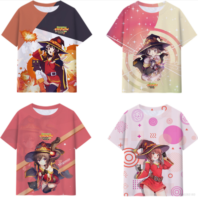 KonoSuba: An Explosion on This Wonderful World Tshirt Anime Unisex Tee Cosplay Megumin Shirt Short Sleeve Top Plus Size